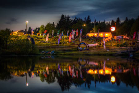Målområdet er nesten tomt, men idyllisk, idet starten går inne ved Tryvannstua.