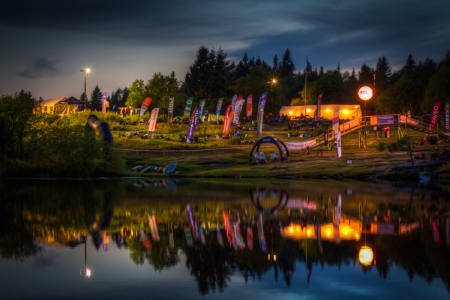 Målområdet er nesten tomt, men idyllisk, idet starten går inne ved Tryvannstua.