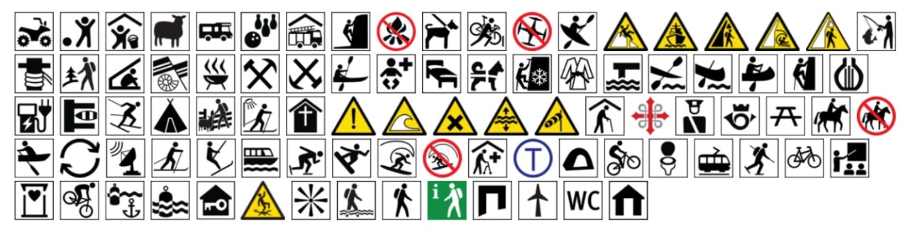 Nye tursymboler | Friluftsliv | UTEMAGASINET.NO Tegn og symboler Komplett.no
