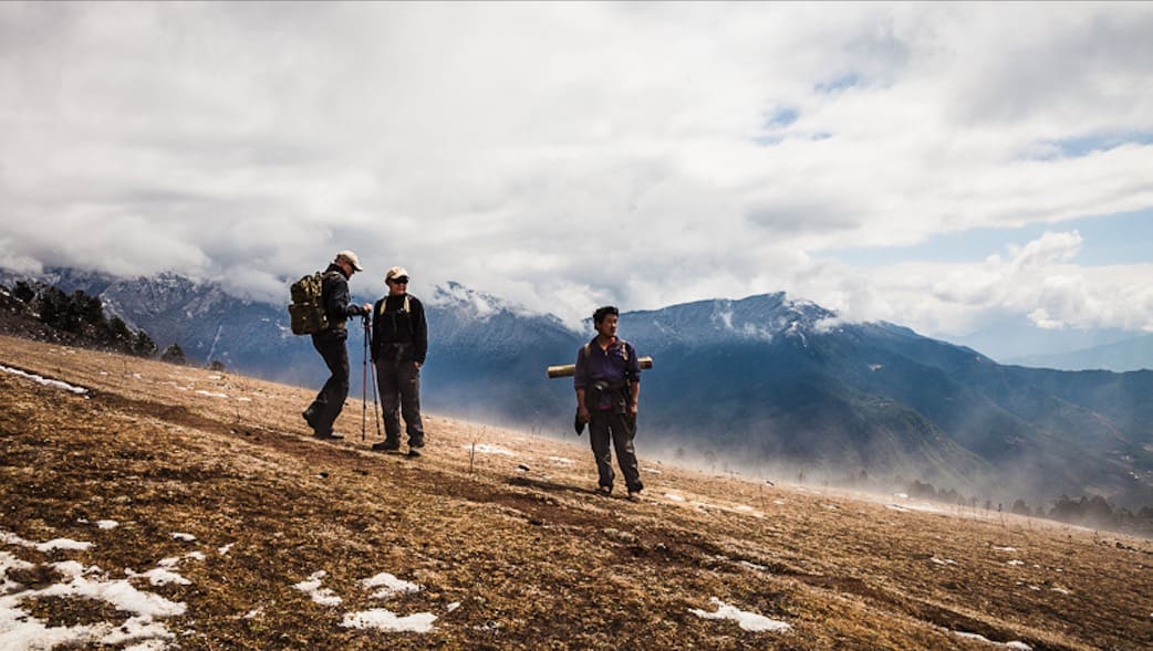 STÅR PÅ: Mulddyr er en krysning mellom hest og esel, og et svært pålitelig og populær arbeidskollega i Himalayas fjellområder.