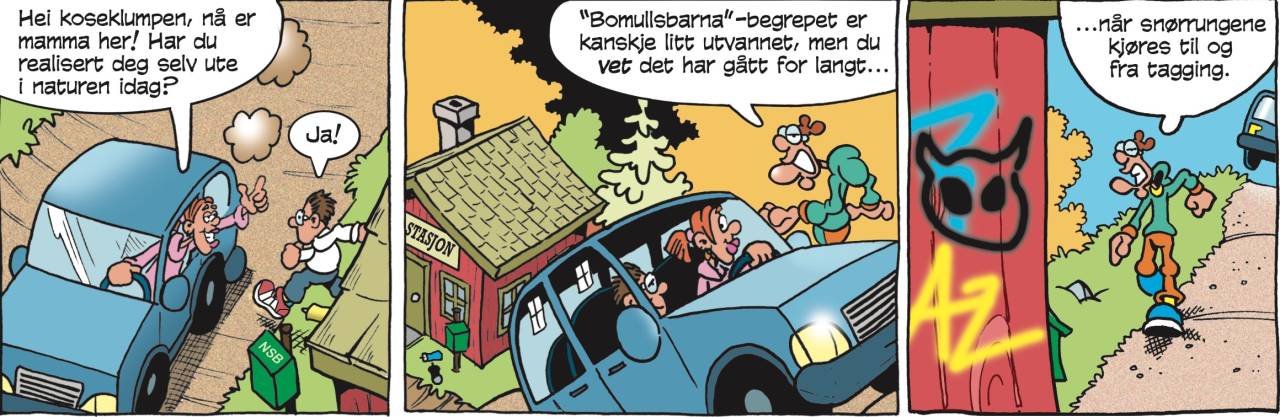 FRILUFTSSLIT: Ungdommen nå til dags. llustrasjon: Sveen og Emberland