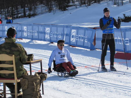 Melvin Cornejo Gomez (SV) i mål etter 10 km på onsdagens renn. Tre dager senere gjennomførte han 20 km i Ridderrennet.