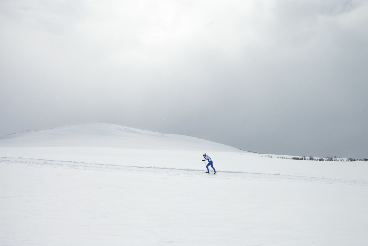 MIDT I DET: Hvit oppkjørt ødemark. Foto: Tor Simen Ulstein