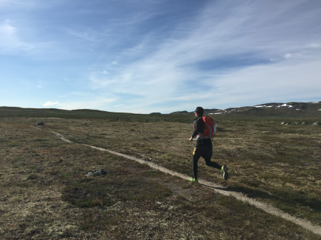 LØPETUR OVER VIDDA: Sondre Rønjom i fint driv. Foto: Bjørnar Eidsmo