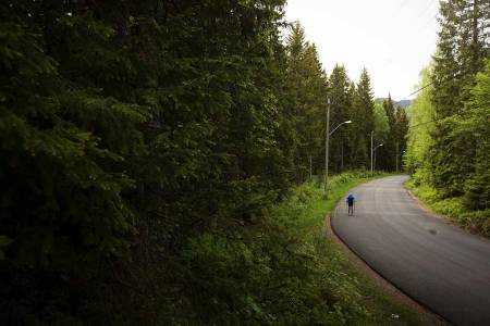 GOD TRENING: Det burde hjelpe på farten i sporet til vinteren. Kanskje det til og med hadde vært artig å meldt seg på et turrenn. Eller kanskje ikke. Foto: Kristoffer H. Kippernes