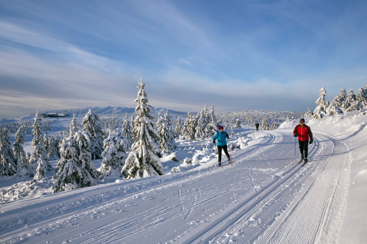 BRA FOR LANGRENN: Gode spor og fine forhold, her fra den mest trafikkerte turen i området: Reinsvatnetrunden, med Hafjellet og Pellestova i bakgrunnen. Foto: Geir Olsen