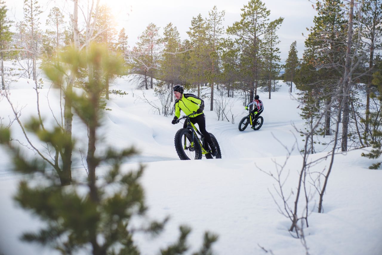 VINTERSYKLING: Jo lenger det går etter siste snøfall, jo flere og bedre blir stiene.Foto: Sjur Melsås