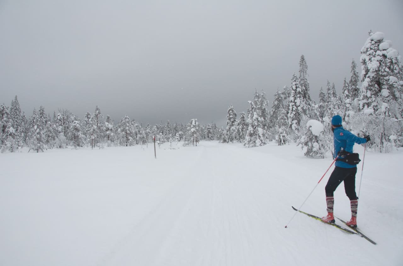 Et drikkebelte er lettvint å ta med seg på langrennsturen. Foto: Gunhild Aaslie Soldal