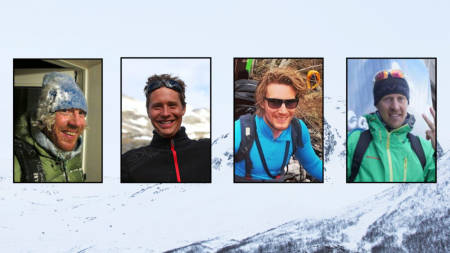 DØDE I SUNNDALSFJELLA: Yngve Dalqvist, Ola Inge Drøpping, Ole Simensen og Øyvind Slørdahl fikk sine siste skidager 14. april 2014. Bilder: Matti Bernitz