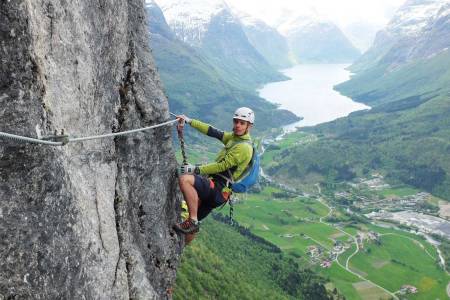 HENG: Via Ferrata-anlegget i Loen